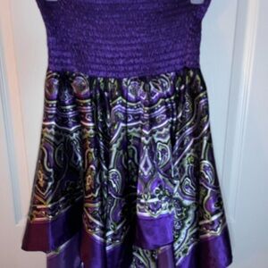 Purple & Green Paisley Strapless